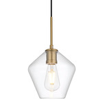 Gene Pendant - Satin Gold / Clear