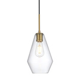 Gene Pendant - Satin Gold / Clear