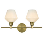 Gene Bathroom Vanity Light - Satin Gold / White