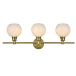Collier Bathroom Vanity Light - Satin Gold / White