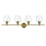 Gene Bathroom Vanity Light - Satin Gold / Clear