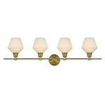 Gene Bathroom Vanity Light - Satin Gold / White