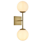 Neri Double Wall Sconce - Satin Gold / White