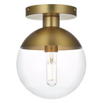 Eclipse Ceiling Light - Satin Gold / Clear