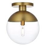 Eclipse Ceiling Light - Satin Gold / Clear