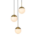 Eclipse 3-Light Pendant - Satin Gold / Frosted White