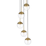 Eclipse 5-Light Pendant - Satin Gold / Clear