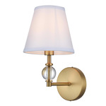 Bethany Bathroom Vanity Light - Satin Gold / White