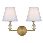 Bethany Bathroom Vanity Light - Satin Gold / White
