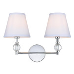 Bethany Bathroom Vanity Light - Chrome / White