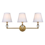 Bethany Bathroom Vanity Light - Satin Gold / White