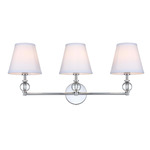 Bethany Bathroom Vanity Light - Chrome / White