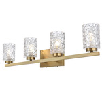 Cassie Bathroom Vanity Light - Satin Gold / Clear