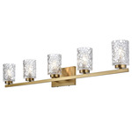Cassie Bathroom Vanity Light - Satin Gold / Clear