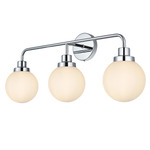 Hanson Bathroom Vanity Light - Chrome / Opal White