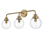 Hanson Bathroom Vanity Light - Satin Gold / Clear