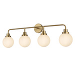 Hanson Bathroom Vanity Light - Satin Gold / Opal White