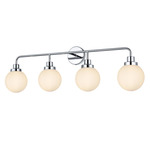 Hanson Bathroom Vanity Light - Chrome / Opal White
