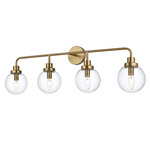 Hanson Bathroom Vanity Light - Satin Gold / Clear