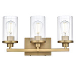 Thane Bathroom Vanity Light - Satin Gold / Clear