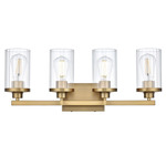 Thane Bathroom Vanity Light - Satin Gold / Clear