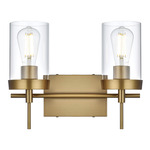 Taryin Bathroom Vanity Light - Satin Gold / Clear