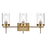 Taryin Bathroom Vanity Light - Satin Gold / Clear