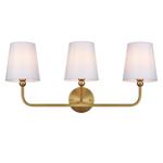 Senna Bathroom Vanity Light - Satin Gold / White