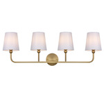 Senna Bathroom Vanity Light - Satin Gold / White