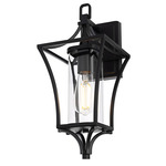 Belgrade Outdoor Wall Sconce - Black / Clear