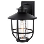 Janney Rounded Outdoor Wall Sconce - Black / Clear
