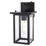 Venango Outdoor Wall Sconce - Black / Clear