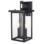 Venango Outdoor Wall Sconce - Black / Clear