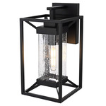 Willington Outdoor Wall Sconce - Black / Clear