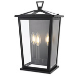 Richmond Outdoor Wall Sconce - Black / Clear