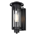 Bucknell Outdoor Wall Sconce - Black / Clear