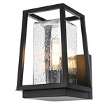 Lehigh Outdoor Wall Sconce - Black / Clear