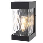 Thompson Outdoor Wall Sconce - Black / Clear