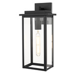 Kaysen Outdoor Wall Sconce - Black / Clear