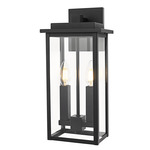 Kaysen Outdoor Wall Sconce - Black / Clear