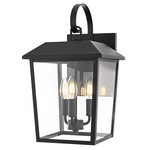Riggs Outdoor Wall Sconce - Black / Clear