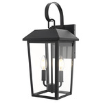 Riggs Outdoor Wall Sconce - Black / Clear