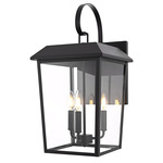 Riggs Outdoor Wall Sconce - Black / Clear