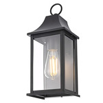 Shepard Outdoor Wall Sconce - Black / Clear