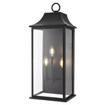 Shepard Outdoor Wall Sconce - Black / Clear