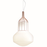 Aerostat Cage Pendant - Copper / White