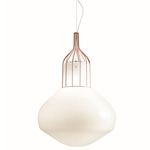 Aerostat Cage Pendant - Copper / White
