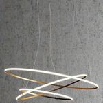 Olympic 3-Ring Pendant - Bronze / White