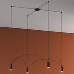 Dome Square Multi-Light Pendant - Black