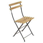 Bistro Folding Natural Chair Set of 2 - Tonka Brown